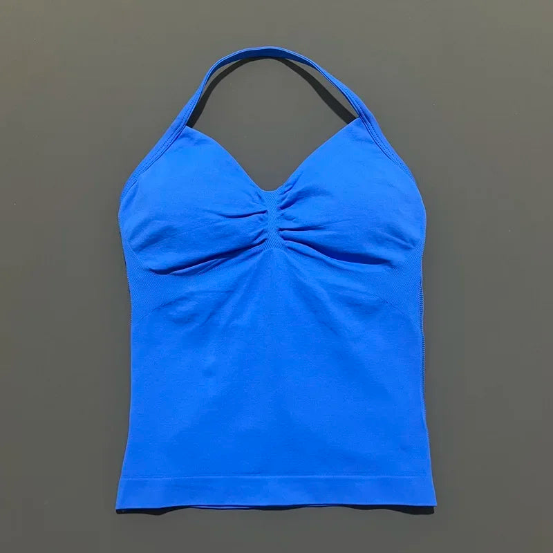 Women's Sporty Backless Halter Tank Top (30 colors available)