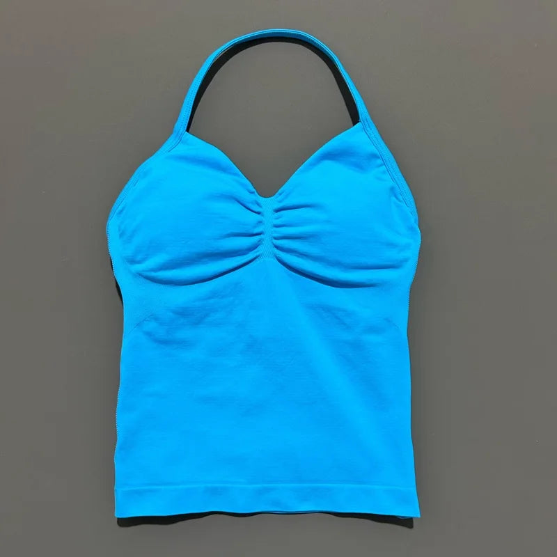 Women's Sporty Backless Halter Tank Top (30 colors available)