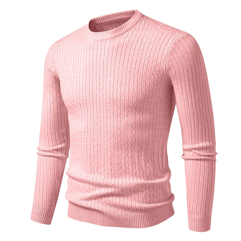 New Men's Crew-Neck Knit Sweater - Dressy or Casual (9 colors available)