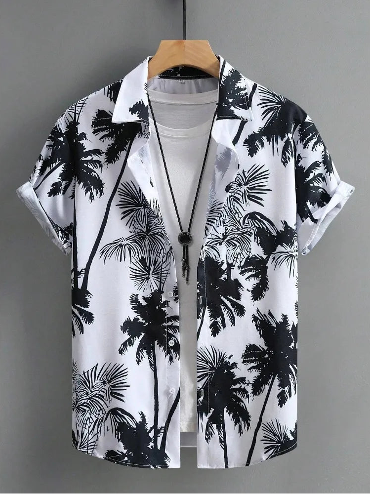 Hawaiian Fashion - Casual Shirt - White / Black