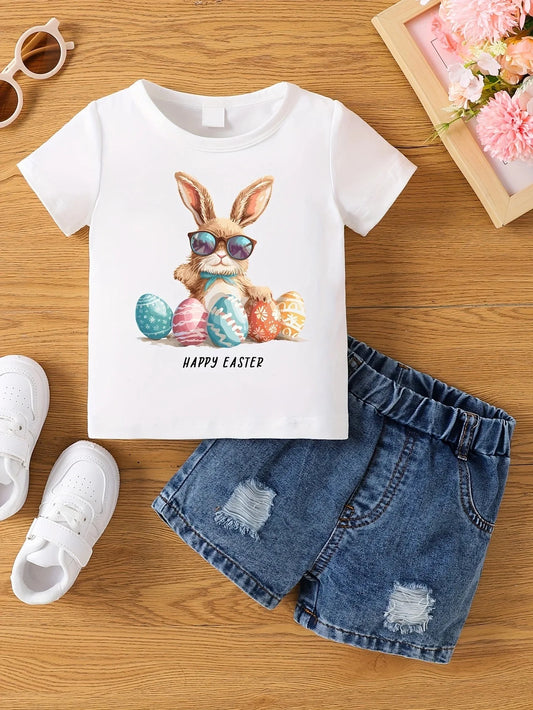 Boys/Girls Fashion "Happy Easter" T-Shirt Unisex (Shorts not included)