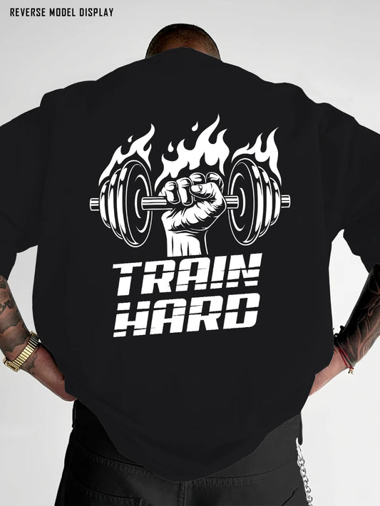 Men's Fitness Casual T-Shirt "Train Hard" (5 colors available)