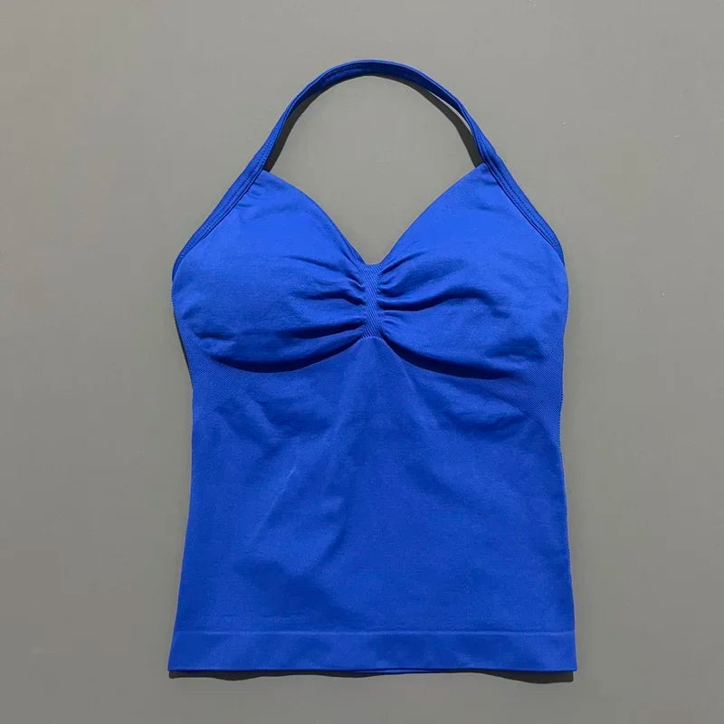 Women's Sporty Backless Halter Tank Top (30 colors available)