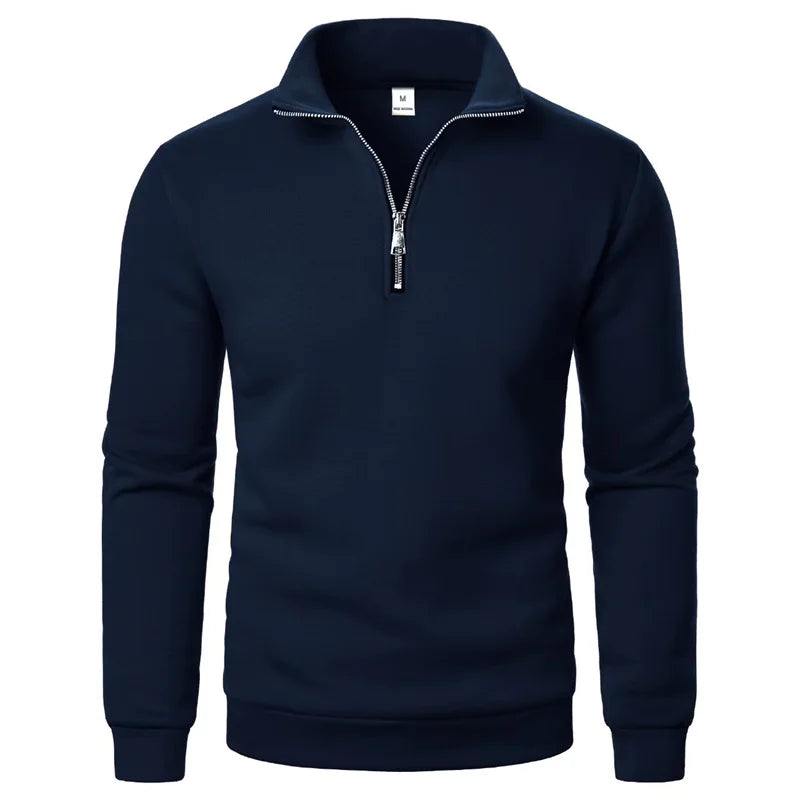 Men's Casual V-Neck Zip Up Sweater - Pullover (9 colors available)