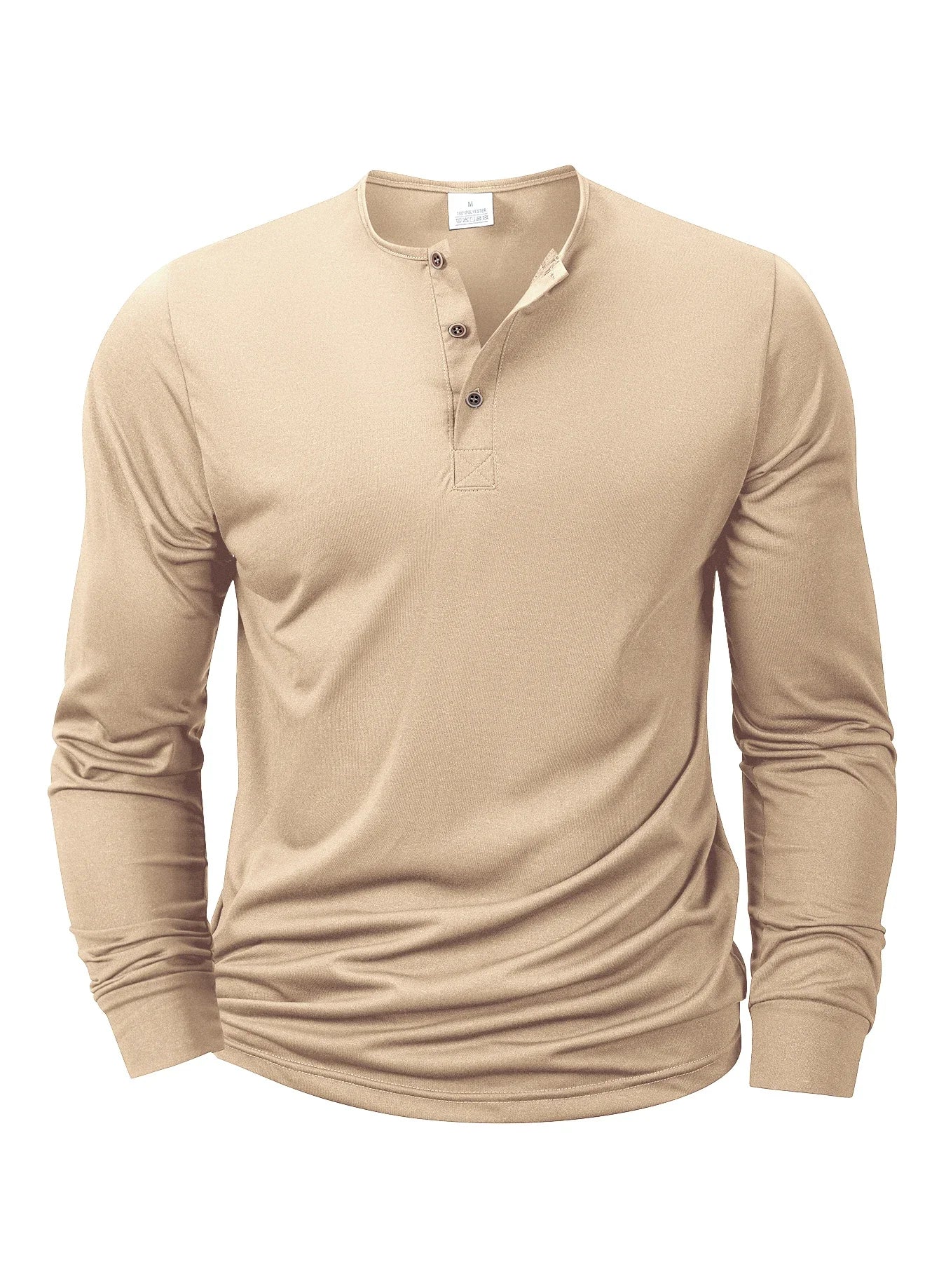 Mens Casual Long Sleeve Button Up V-Neck Shirt Comfortable Fit