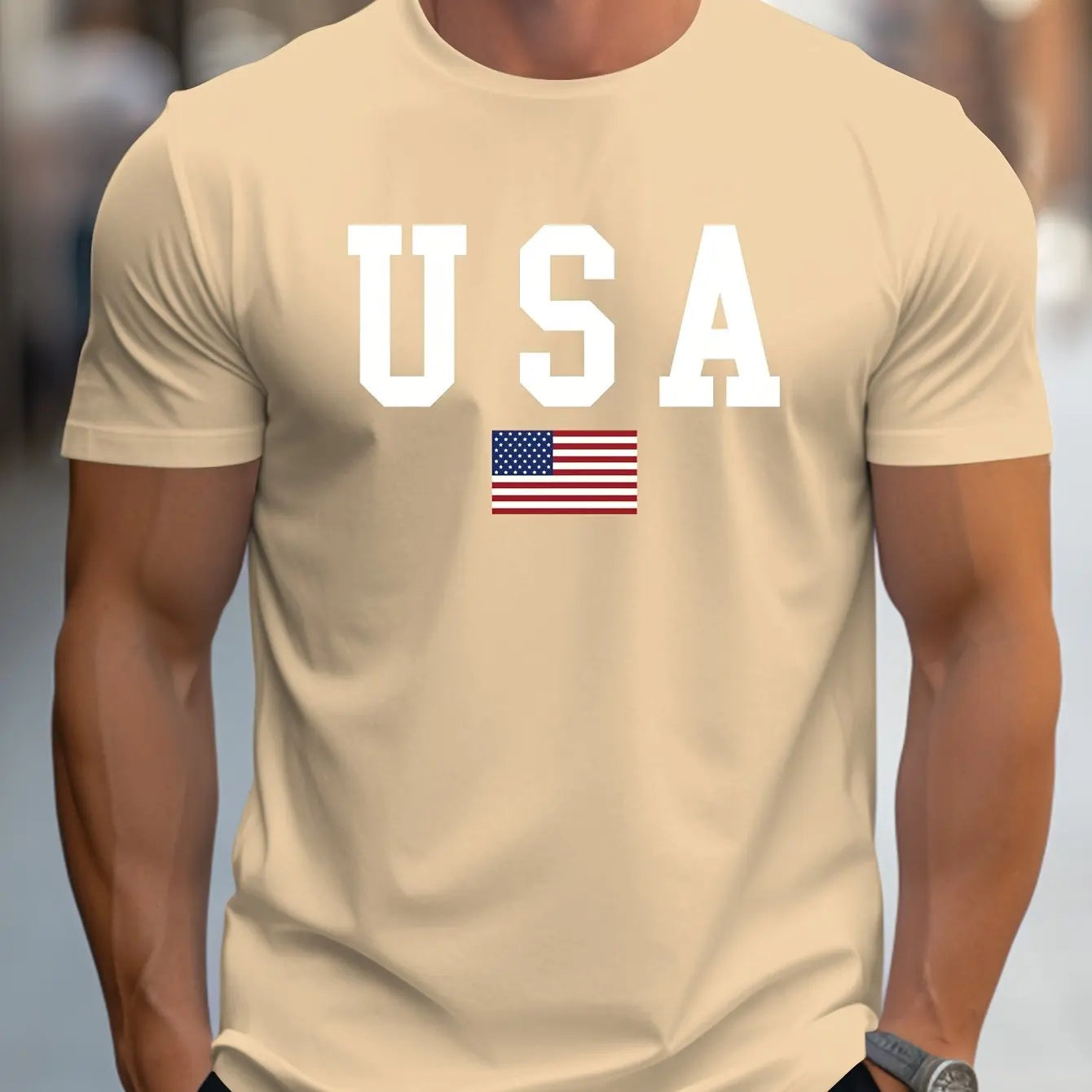 Casual T-shirt - USA & Flag