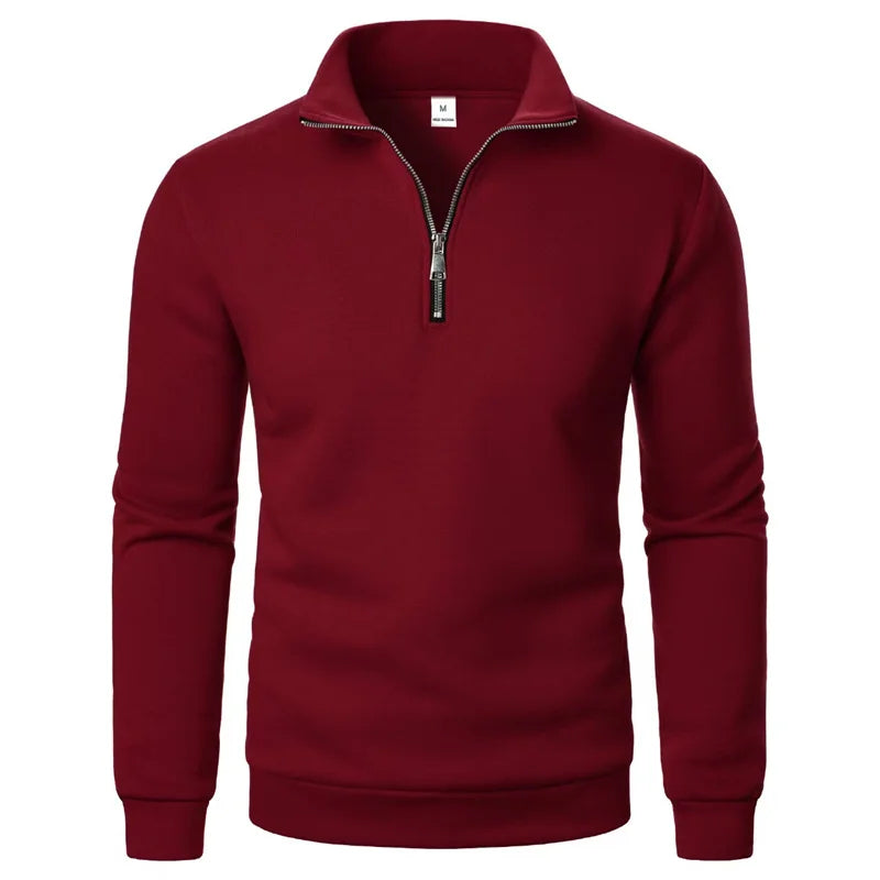 Men's Casual V-Neck Zip Up Sweater - Pullover (9 colors available)