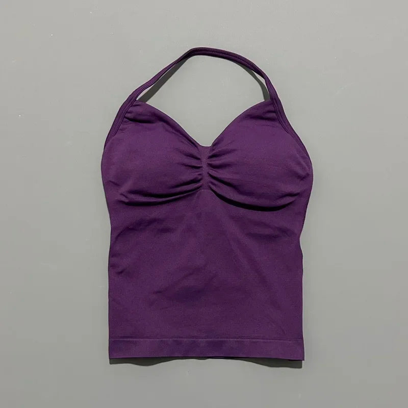 Women's Sporty Backless Halter Tank Top (30 colors available)