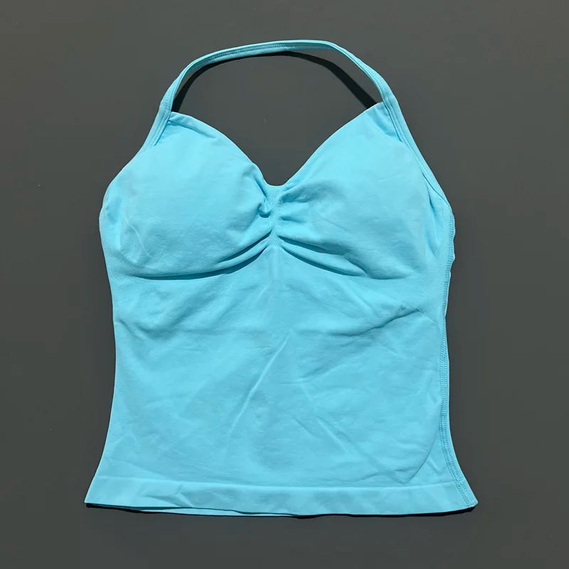 Women's Sporty Backless Halter Tank Top (30 colors available)