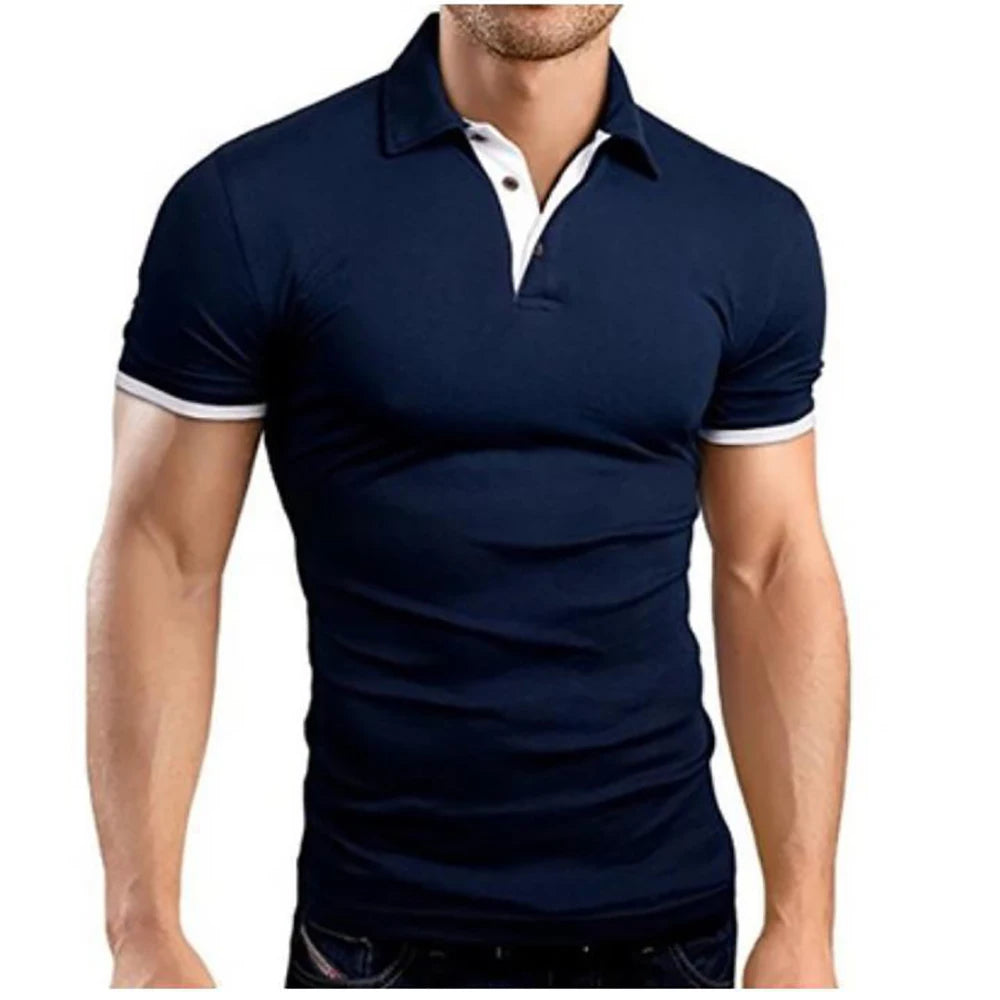 Polo Collar Shirt - Short-sleeved, Casual, Breathable