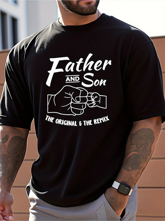 Casual Father Son Printed T-shirt - 100% Cotton Loose Fit