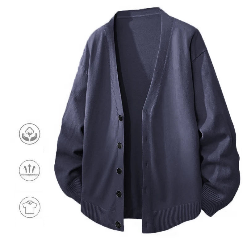 Men's V-Neck Cardigan Sweater Button Up - Casual or Dressy (9 colors available)