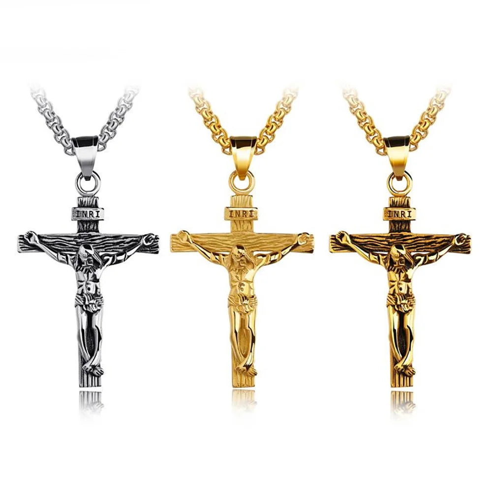Faith - Crucifix Pendant w/24" Box Link Style Necklace