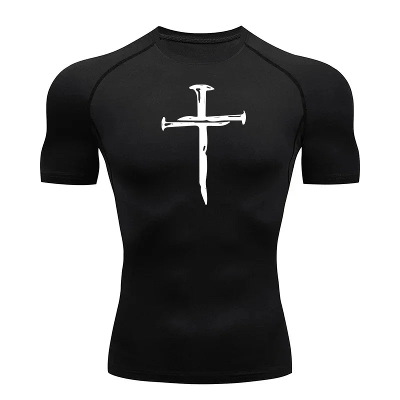 Religious Fitness T-Shirt - "Cross Nails" (5 colors available)