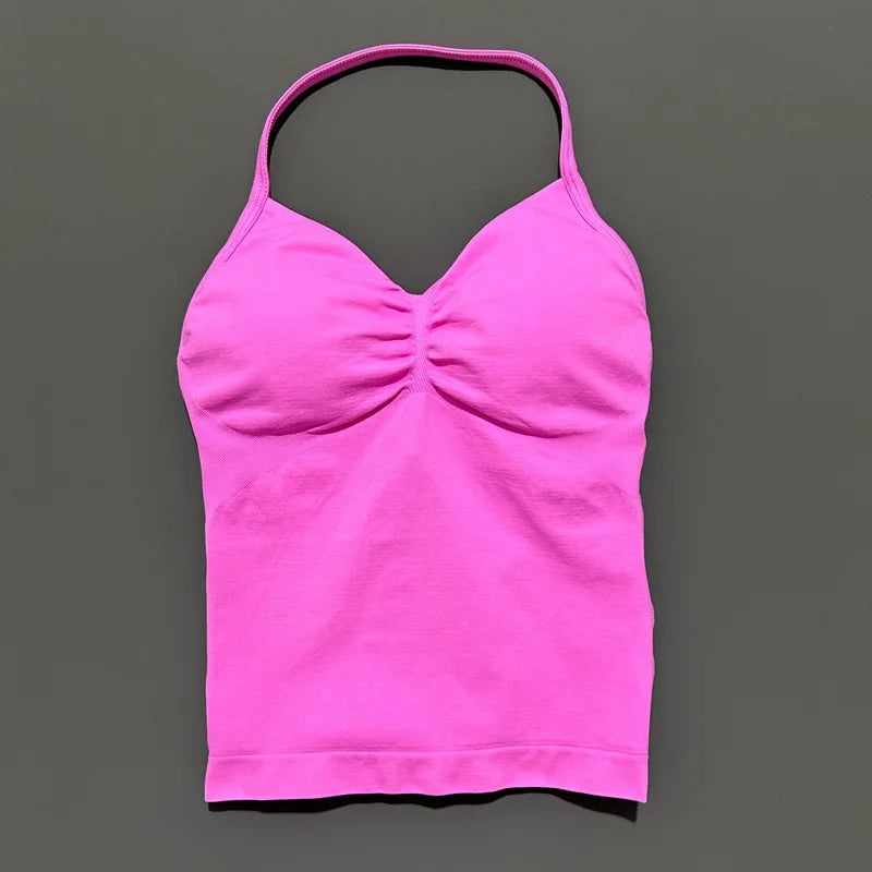 Women's Sporty Backless Halter Tank Top (30 colors available)