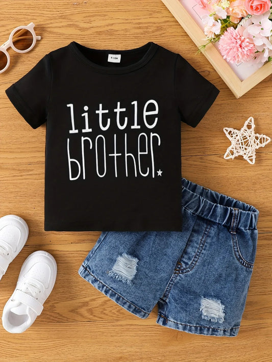 Boys Fashion T-Shirt "Little Brother" (Shorts not included)