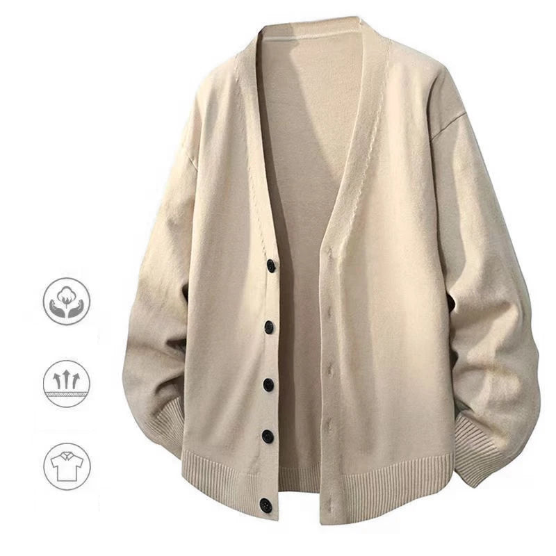Men's V-Neck Cardigan Sweater Button Up - Casual or Dressy (9 colors available)