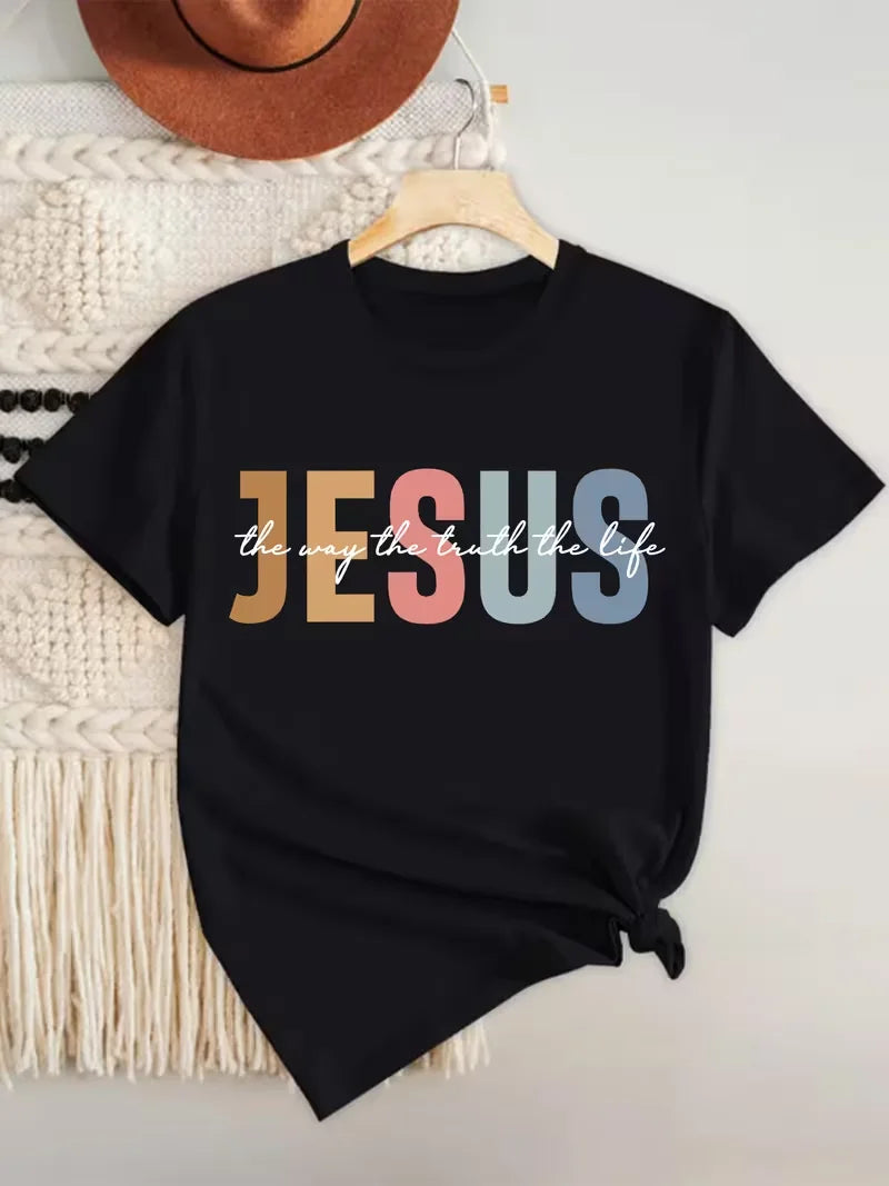 New Womens Inspirational Tee "Jesus - The Way, The Truth, The Life" (black)